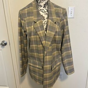 Liverpool Los Angeles Yellow & Blue Plaid Jacket